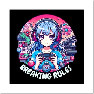 Breaking rules gamer girl Posters and Art